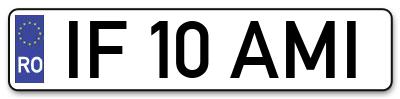 Placuta inmatriculare numar auto  IF-10-AMI, IF 10 AMI, IF10AMI