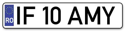 Placuta inmatriculare numar auto  IF-10-AMY, IF 10 AMY, IF10AMY