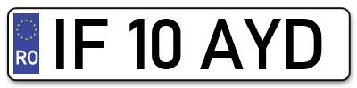 Placuta inmatriculare numar auto  IF-10-AYD, IF 10 AYD, IF10AYD