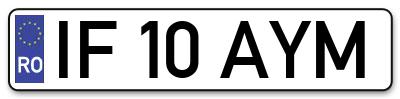 Placuta inmatriculare numar auto  IF-10-AYM, IF 10 AYM, IF10AYM