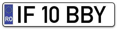 Placuta inmatriculare numar auto  IF-10-BBY, IF 10 BBY, IF10BBY