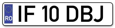 Placuta inmatriculare numar auto  IF-10-DBJ, IF 10 DBJ, IF10DBJ