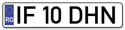 Placuta inmatriculare numar auto  IF-10-DHN, IF 10 DHN, IF10DHN