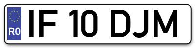 Placuta inmatriculare numar auto  IF-10-DJM, IF 10 DJM, IF10DJM