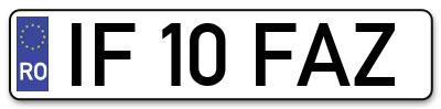Placuta inmatriculare numar auto  IF-10-FAZ, IF 10 FAZ, IF10FAZ