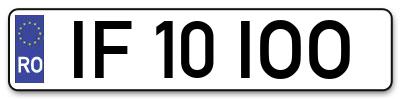 Placuta inmatriculare numar auto  IF-10-IOO, IF 10 IOO, IF10IOO