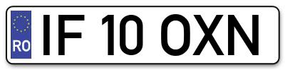 Placuta inmatriculare numar auto  IF-10-OXN, IF 10 OXN, IF10OXN