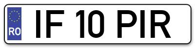 Placuta inmatriculare numar auto  IF-10-PIR, IF 10 PIR, IF10PIR