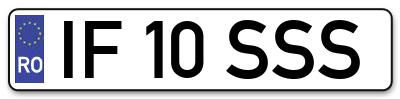 Placuta inmatriculare numar auto  IF-10-SSS, IF 10 SSS, IF10SSS