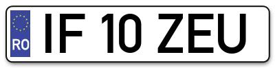 Placuta inmatriculare numar auto  IF-10-ZEU, IF 10 ZEU, IF10ZEU