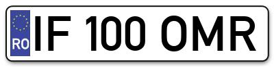 Placuta inmatriculare numar auto  IF-100-OMR, IF 100 OMR, IF100OMR