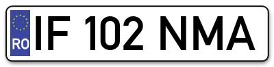 Placuta inmatriculare numar auto  IF-102-NMA, IF 102 NMA, IF102NMA