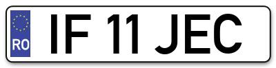Placuta inmatriculare numar auto  IF-11-JEC, IF 11 JEC, IF11JEC