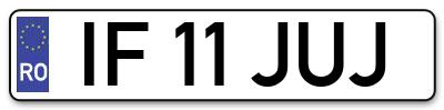 Placuta inmatriculare numar auto  IF-11-JUJ, IF 11 JUJ, IF11JUJ
