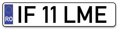 Placuta inmatriculare numar auto  IF-11-LME, IF 11 LME, IF11LME