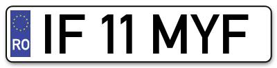 Placuta inmatriculare numar auto  IF-11-MYF, IF 11 MYF, IF11MYF