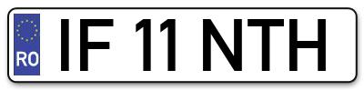 Placuta inmatriculare numar auto  IF-11-NTH, IF 11 NTH, IF11NTH