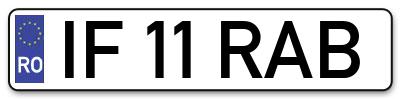Placuta inmatriculare numar auto  IF-11-RAB, IF 11 RAB, IF11RAB