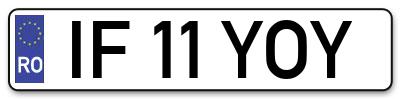 Placuta inmatriculare numar auto  IF-11-YOY, IF 11 YOY, IF11YOY
