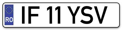 Placuta inmatriculare numar auto  IF-11-YSV, IF 11 YSV, IF11YSV