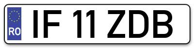 Placuta inmatriculare numar auto  IF-11-ZDB, IF 11 ZDB, IF11ZDB