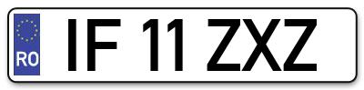 Placuta inmatriculare numar auto  IF-11-ZXZ, IF 11 ZXZ, IF11ZXZ