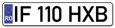 Placuta inmatriculare numar auto  IF-110-HXB, IF 110 HXB, IF110HXB