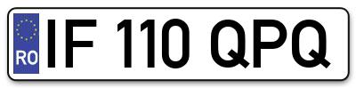 Placuta inmatriculare numar auto  IF-110-QPQ, IF 110 QPQ, IF110QPQ