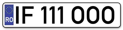 Placuta inmatriculare numar auto  IF-111-OOO, IF 111 OOO, IF111OOO