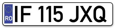 Placuta inmatriculare numar auto  IF-115-JXQ, IF 115 JXQ, IF115JXQ