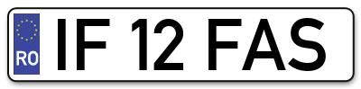 Placuta inmatriculare numar auto  IF-12-FAS, IF 12 FAS, IF12FAS
