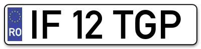 Placuta inmatriculare numar auto  IF-12-TGP, IF 12 TGP, IF12TGP