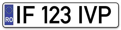 Placuta inmatriculare numar auto  IF-123-IVP, IF 123 IVP, IF123IVP
