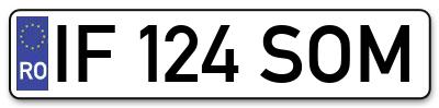 Placuta inmatriculare numar auto  IF-124-SOM, IF 124 SOM, IF124SOM