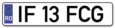 Placuta inmatriculare numar auto  IF-13-FCG, IF 13 FCG, IF13FCG