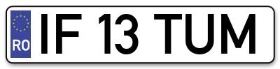 Placuta inmatriculare numar auto  IF-13-TUM, IF 13 TUM, IF13TUM