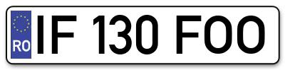 Placuta inmatriculare numar auto  IF-130-FOO, IF 130 FOO, IF130FOO