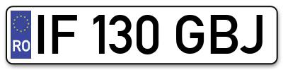 Placuta inmatriculare numar auto  IF-130-GBJ, IF 130 GBJ, IF130GBJ