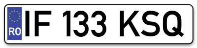 Placuta inmatriculare numar auto  IF-133-KSQ, IF 133 KSQ, IF133KSQ