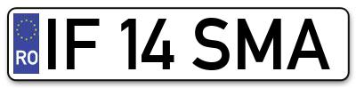 Placuta inmatriculare numar auto  IF-14-SMA, IF 14 SMA, IF14SMA