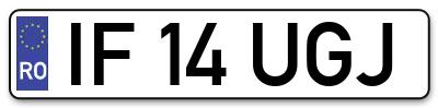Placuta inmatriculare numar auto  IF-14-UGJ, IF 14 UGJ, IF14UGJ