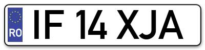 Placuta inmatriculare numar auto  IF-14-XJA, IF 14 XJA, IF14XJA