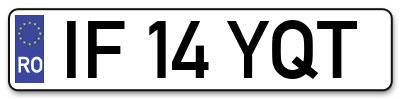 Placuta inmatriculare numar auto  IF-14-YQT, IF 14 YQT, IF14YQT