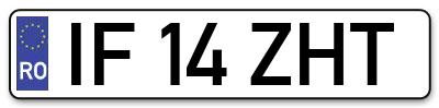 Placuta inmatriculare numar auto  IF-14-ZHT, IF 14 ZHT, IF14ZHT