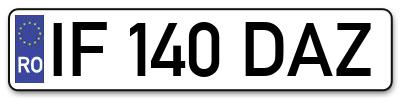 Placuta inmatriculare numar auto  IF-140-DAZ, IF 140 DAZ, IF140DAZ