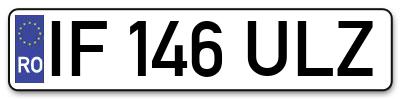 Placuta inmatriculare numar auto  IF-146-ULZ, IF 146 ULZ, IF146ULZ