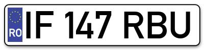 Placuta inmatriculare numar auto  IF-147-RBU, IF 147 RBU, IF147RBU