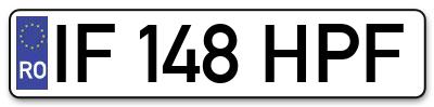 Placuta inmatriculare numar auto  IF-148-HPF, IF 148 HPF, IF148HPF