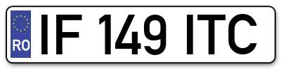 Placuta inmatriculare numar auto  IF-149-ITC, IF 149 ITC, IF149ITC