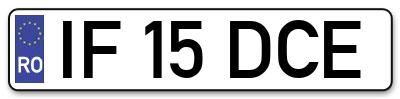 Placuta inmatriculare numar auto  IF-15-DCE, IF 15 DCE, IF15DCE